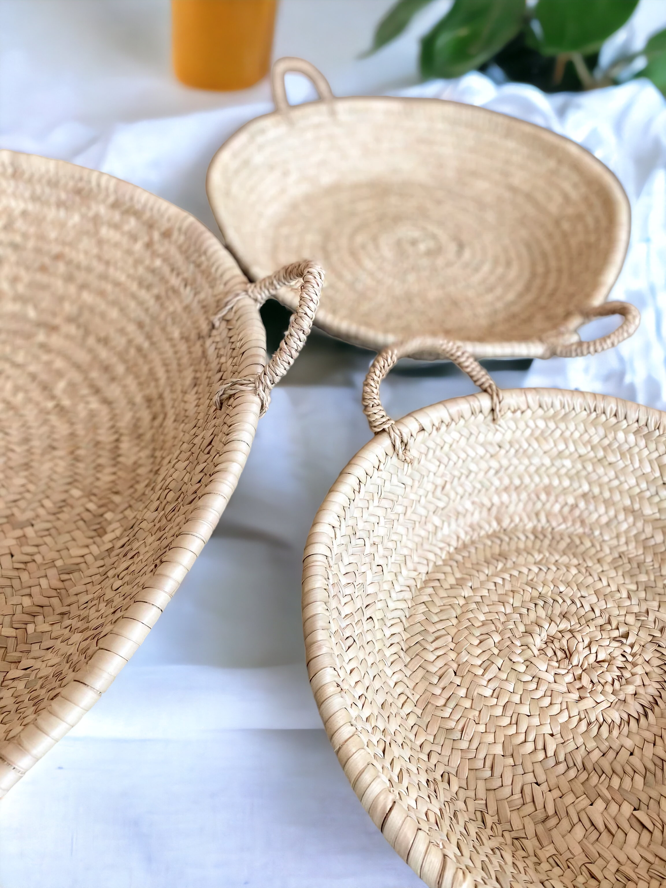 Natural Table Basket, MOROCCAN LARGE WOVEN PLATE: Large