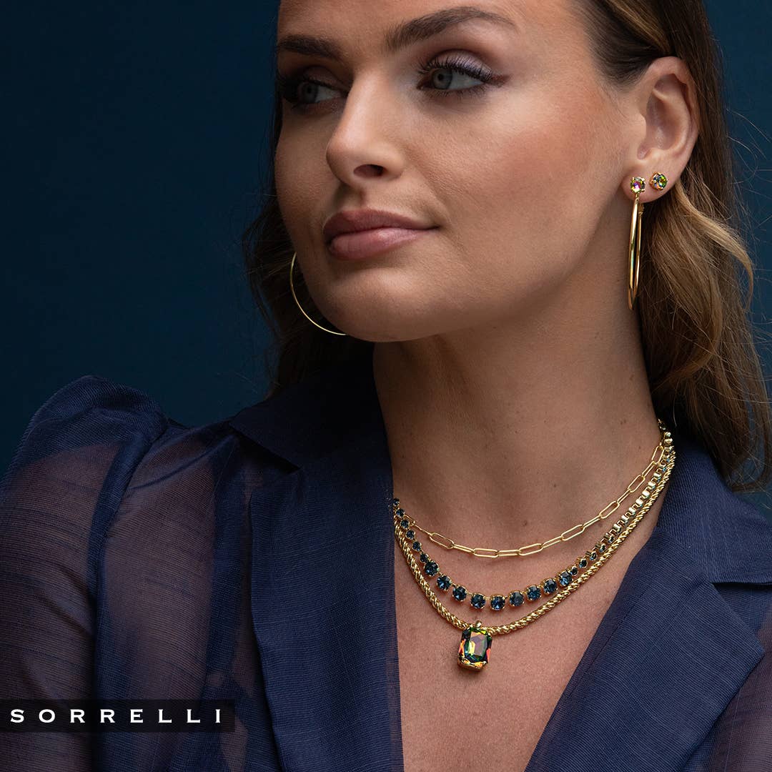 Sorrelli 10k Gold Plated Paperclip Chain Necklace, 16-20in : Clear