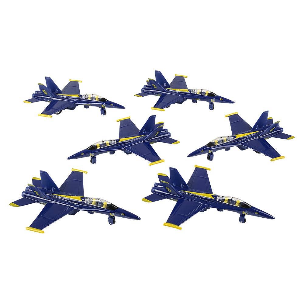 6.5" Diecast Pull Back F-18 Blue Angel
