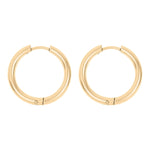 18K Gold PVD Stainless Steel Circle Huggie Hoop Earrings: Gold / 18mm