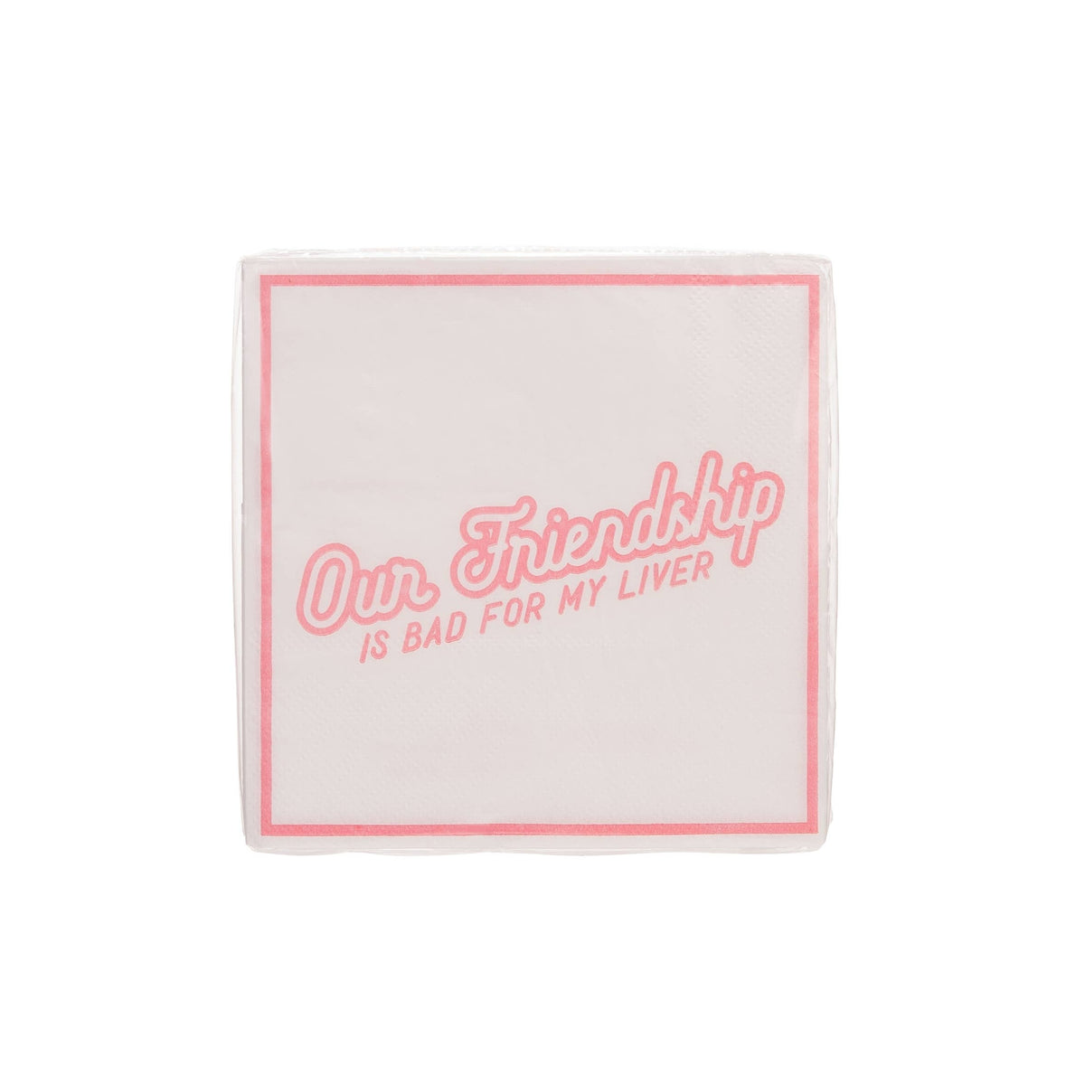 Our Friendship Cocktail Napkin Set of 24 Red Paper