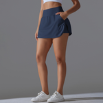Women's Athletic Faux two-piece Quick-Dry Tennis Skirt: Blue / M