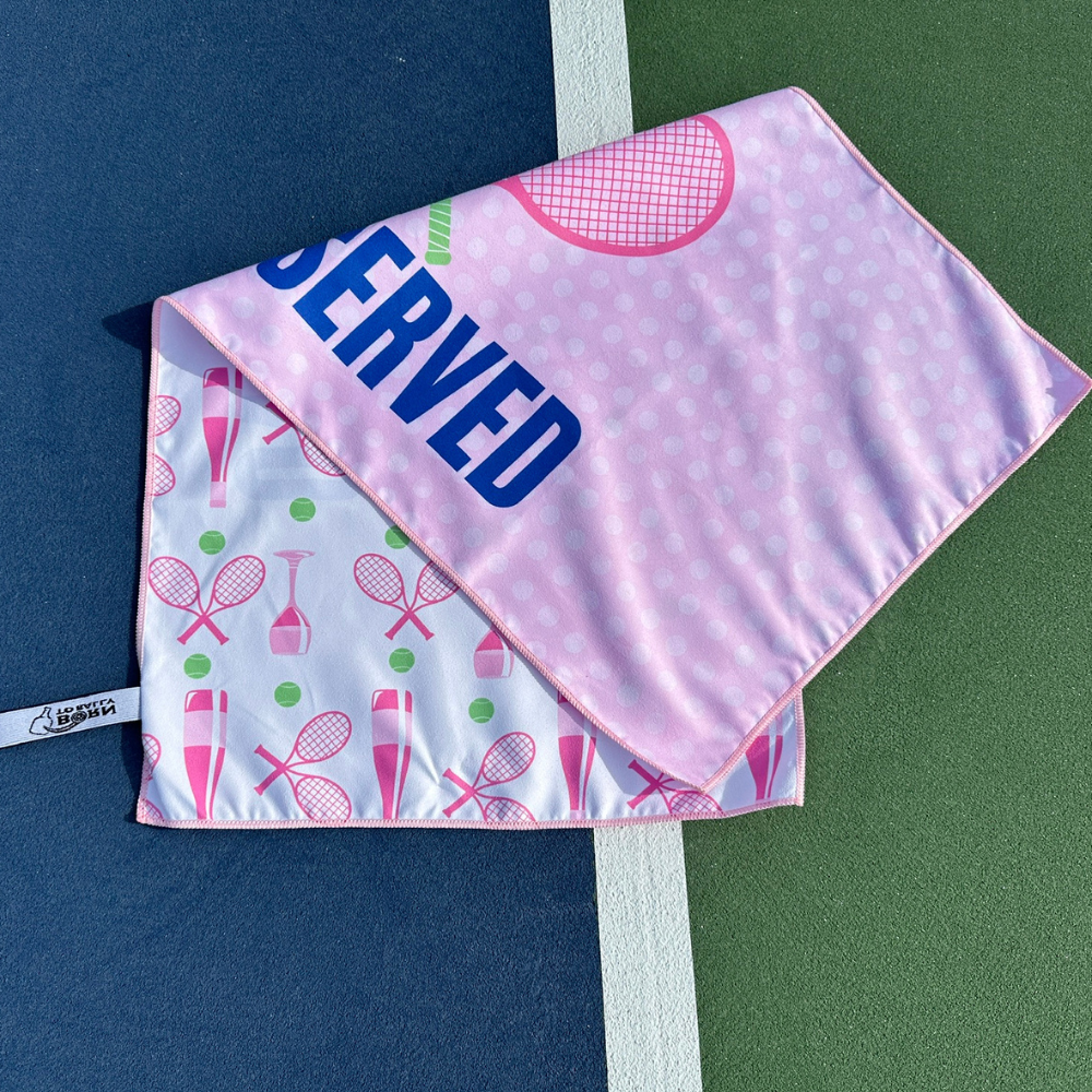 Over Served Tennis Double-Sided Microfiber Athletic Towel