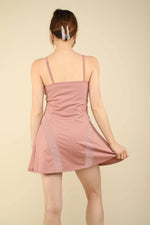 Activewear Mesh Detail Tennis Mini Dress: MAUVE