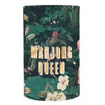 Gold Foil Stemless Wine Glass - Mahjong Queen: 17oz, 4.5" H