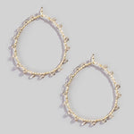 Faceted Glass Beaded Oval Dangle Earrings