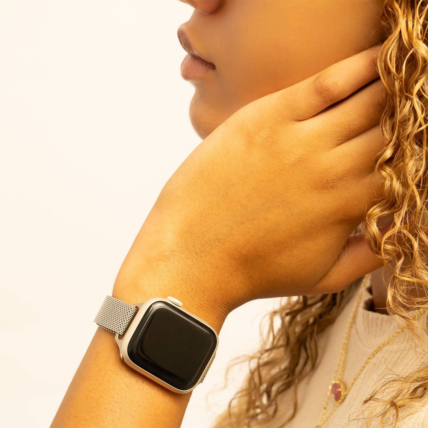 Stainless Steel Adjustable Mesh Smart Watch Band