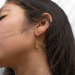 18K Gold PVD Stainless Steel Drop Earrings : Gold