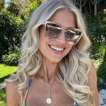 DIFF Becky Gold Flash Brown Gradient Sunglasses