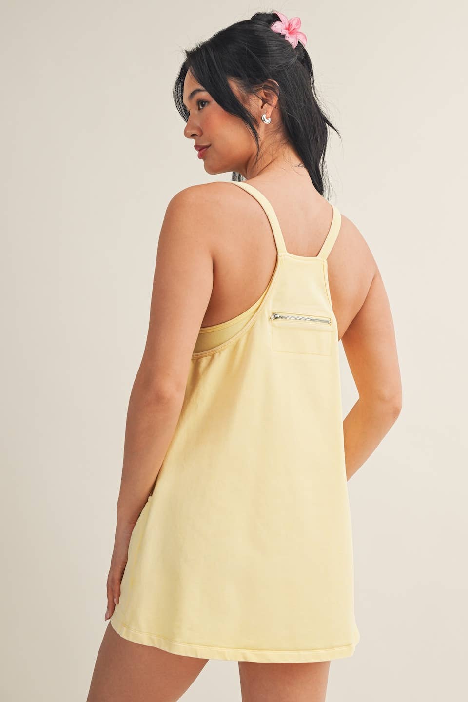 Mineral Wash Play Dress: Coral / S