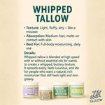 Unscented Whipped Tallow – All-Natural Moisturizer | Pure Beef Tallow Cream for Face & Body |Lady May Handmade, Preservative-Free Skincare: 9oz