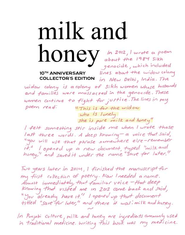 Milk and Honey by Rupi  Kaur: Hardcover; 296 pages / English