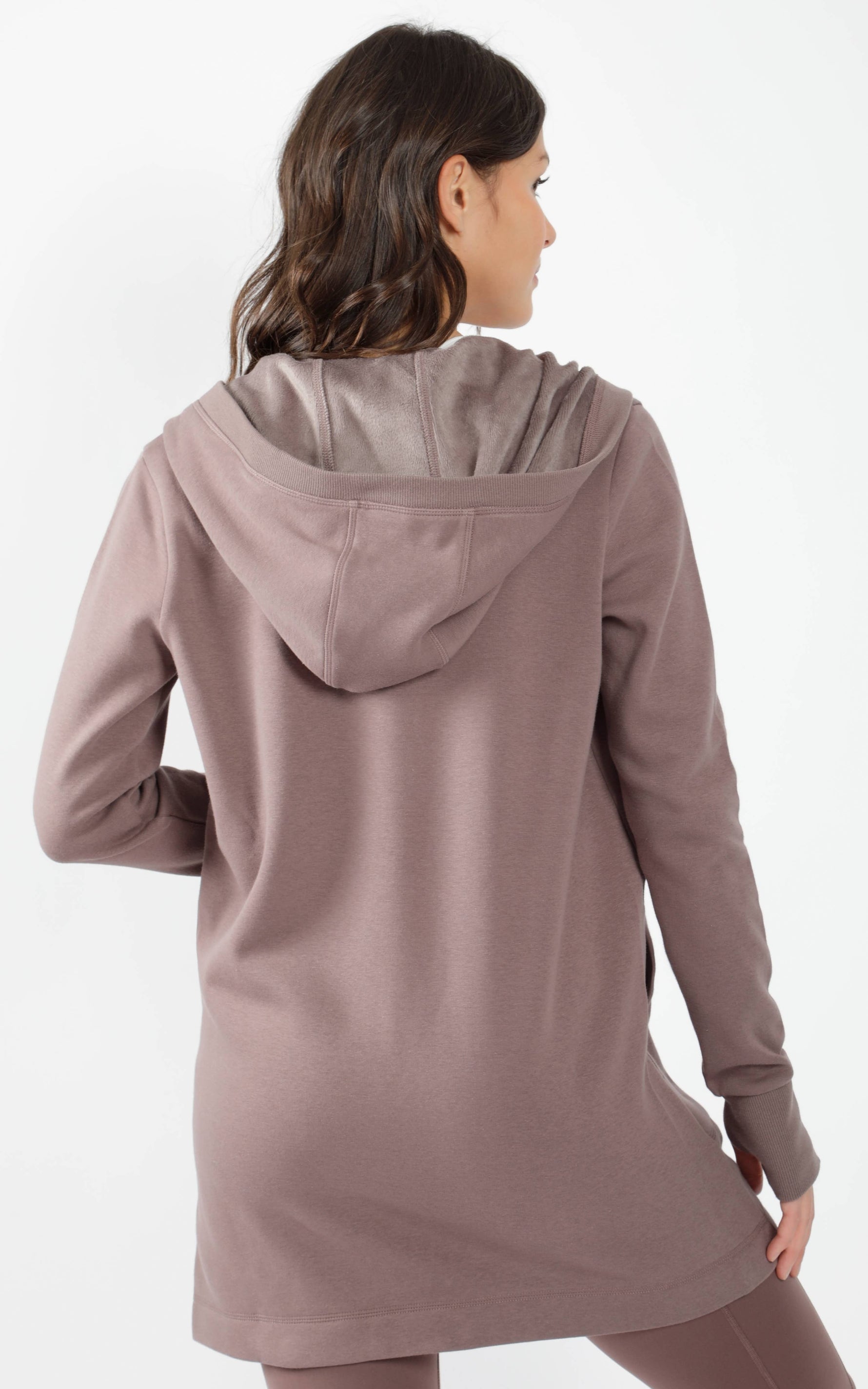 90 Degree by Reflex Women's Butter Fleece Hoodie Cardigan: IRON