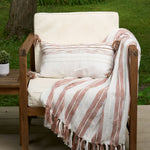 Romy 50x70" Indoor/Outdoor Recycled Woven Throw Blanket: Blue