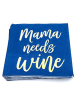 Funny Cocktail Napkins | Mama Needs Wine - Foil - 20ct