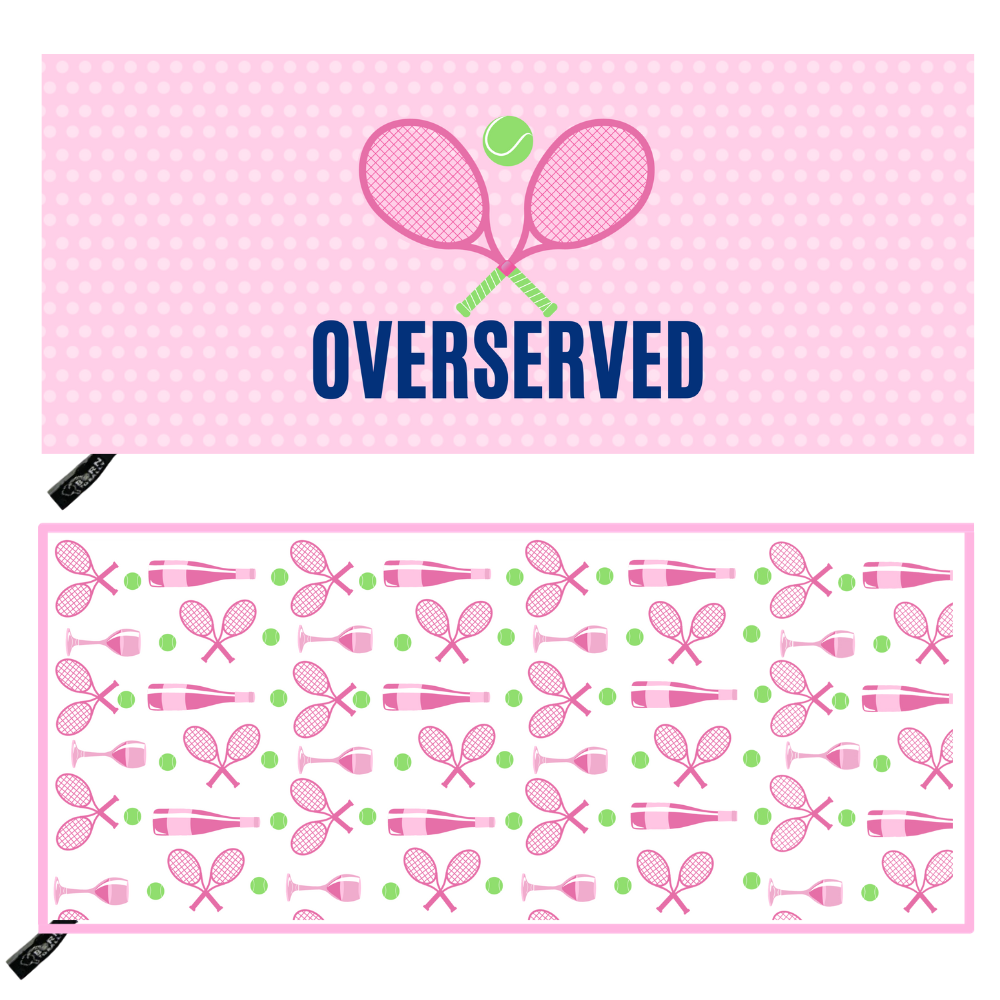 Over Served Tennis Double-Sided Microfiber Athletic Towel