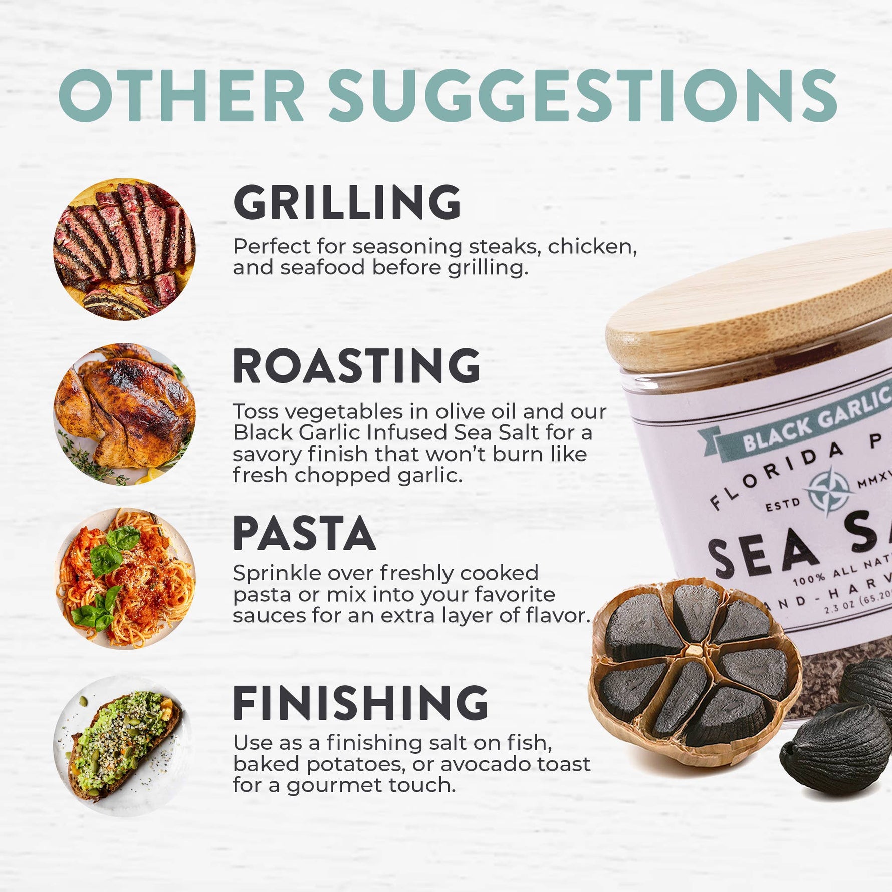 2.3oz Black Garlic Infused Sea Salt