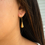 18K Gold PVD Stainless Steel Drop Earrings : Gold
