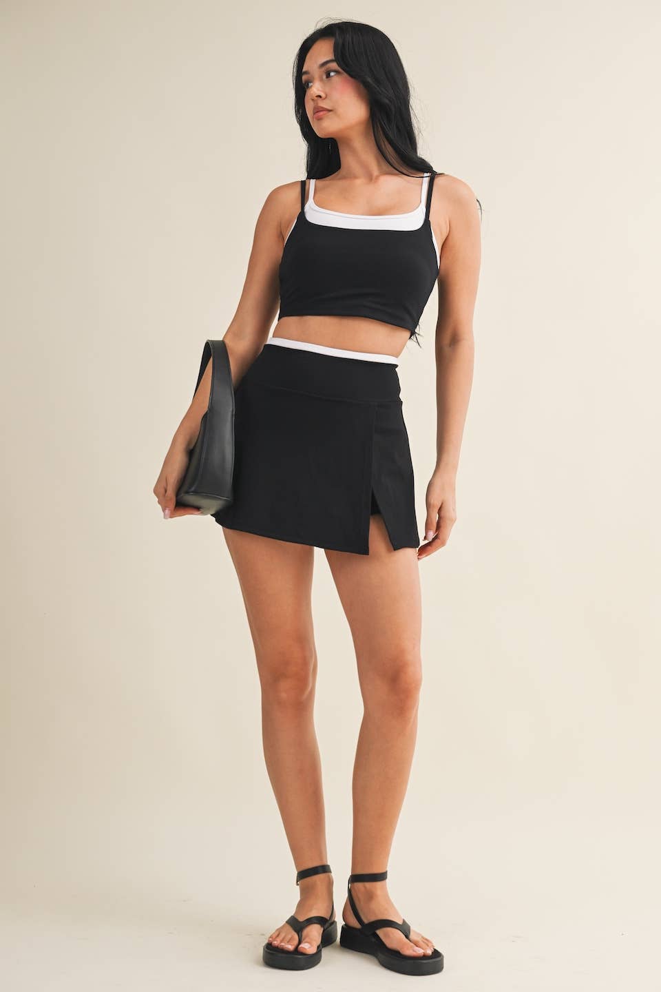 Double Layered Tank Top: Hot Pink Combo / M