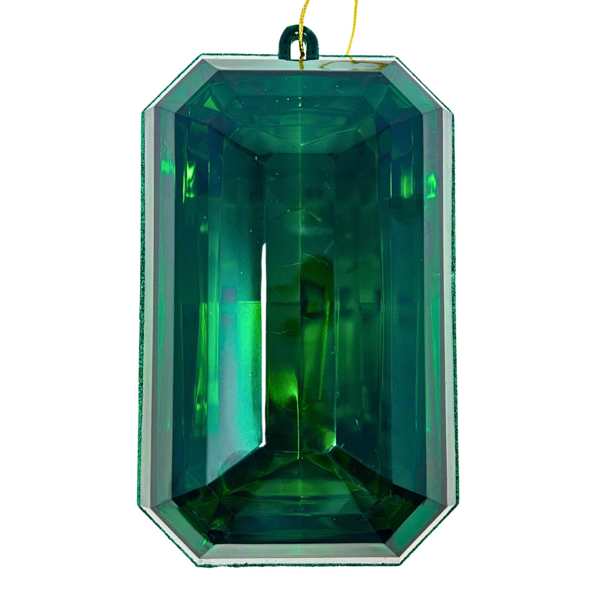 Acrylic Emerald Cut Precious Gem Ornament 9" - Emerald