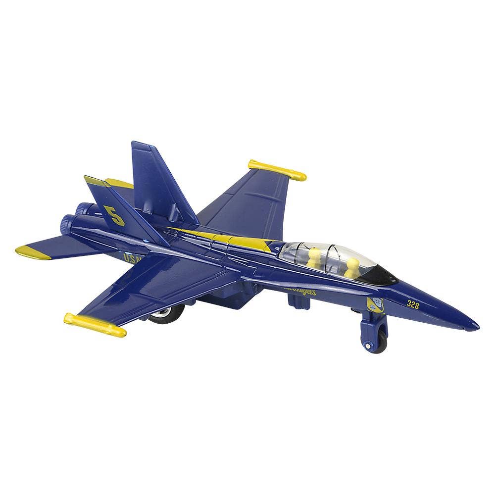 6.5" Diecast Pull Back F-18 Blue Angel