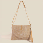 Two Tone Intricate Paper Woven Envelope Clutch Bag