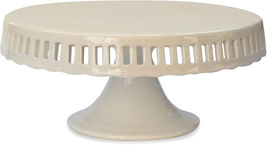 10" ceramic ribbon cake pedestal stand