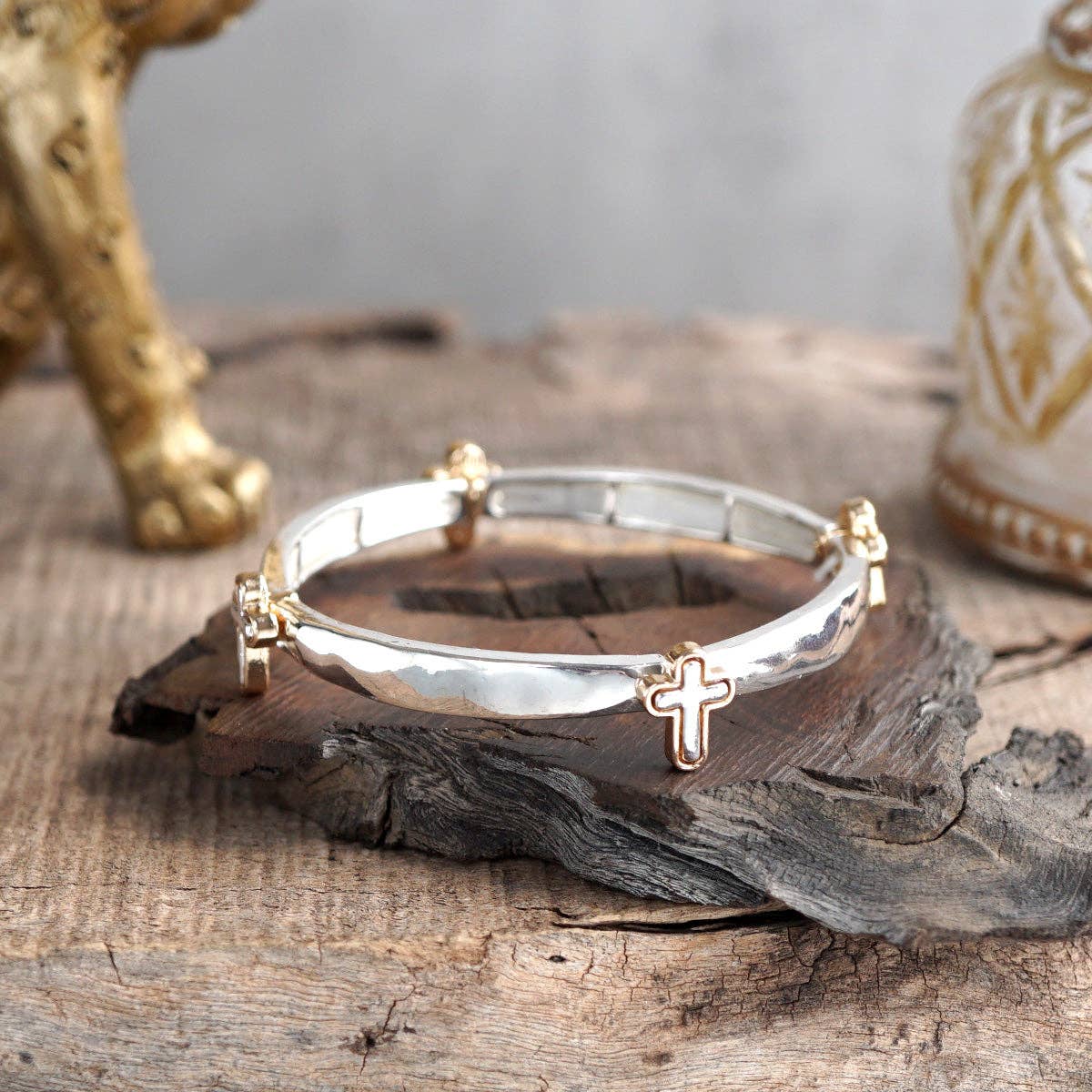 Luna Links – Silver Boho Bangles Collection: Crosses