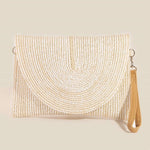 Two Tone Intricate Paper Woven Envelope Clutch Bag