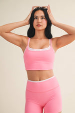 Double Layered Tank Top: Hot Pink Combo / L