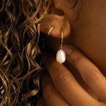 18K Gold PVD Stainless Steel CZ Mini Huggie Earrings