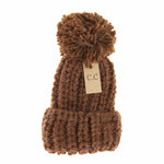 CC Chunky Knit Yarn Pom Beanie: Black