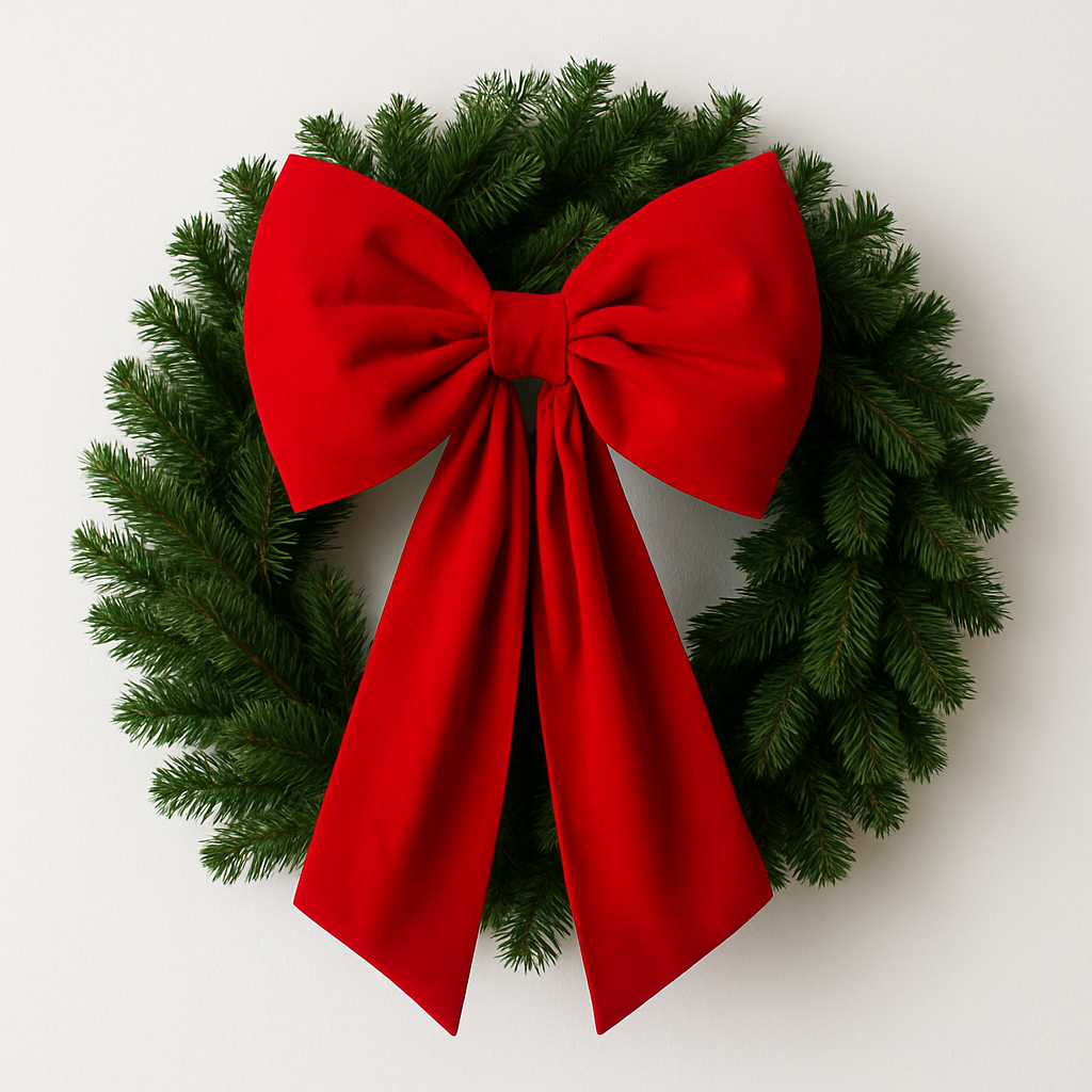 🎀 Extra-Large Red Velvet Bow – 27.5” Statement Decor