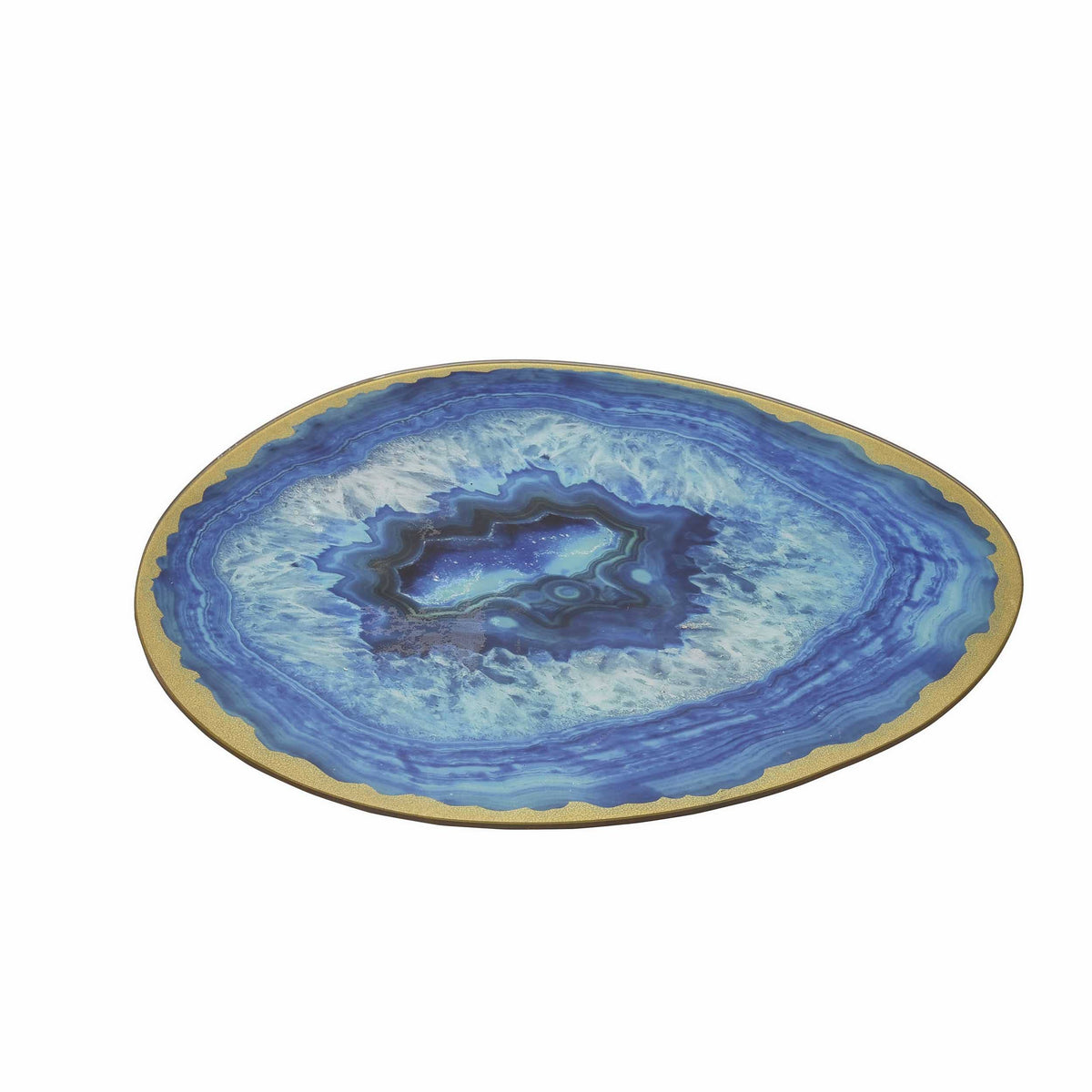 SALE Blue Glass Decorative Platter