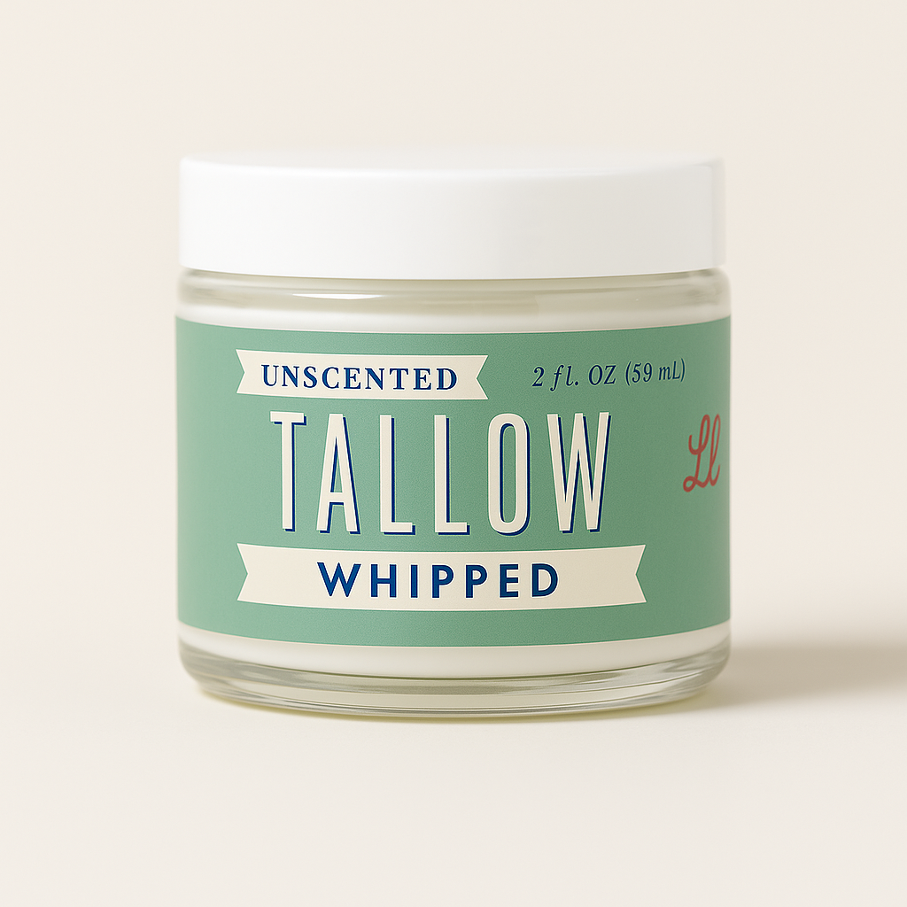 Unscented Whipped Tallow – All-Natural Moisturizer | Pure Beef Tallow Cream for Face & Body |Lady May Handmade, Preservative-Free Skincare: 9oz