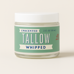 Unscented Whipped Tallow – All-Natural Moisturizer | Pure Beef Tallow Cream for Face & Body |Lady May Handmade, Preservative-Free Skincare: 9oz