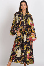 Rani Kimono Robes: Ivory Multi Birds