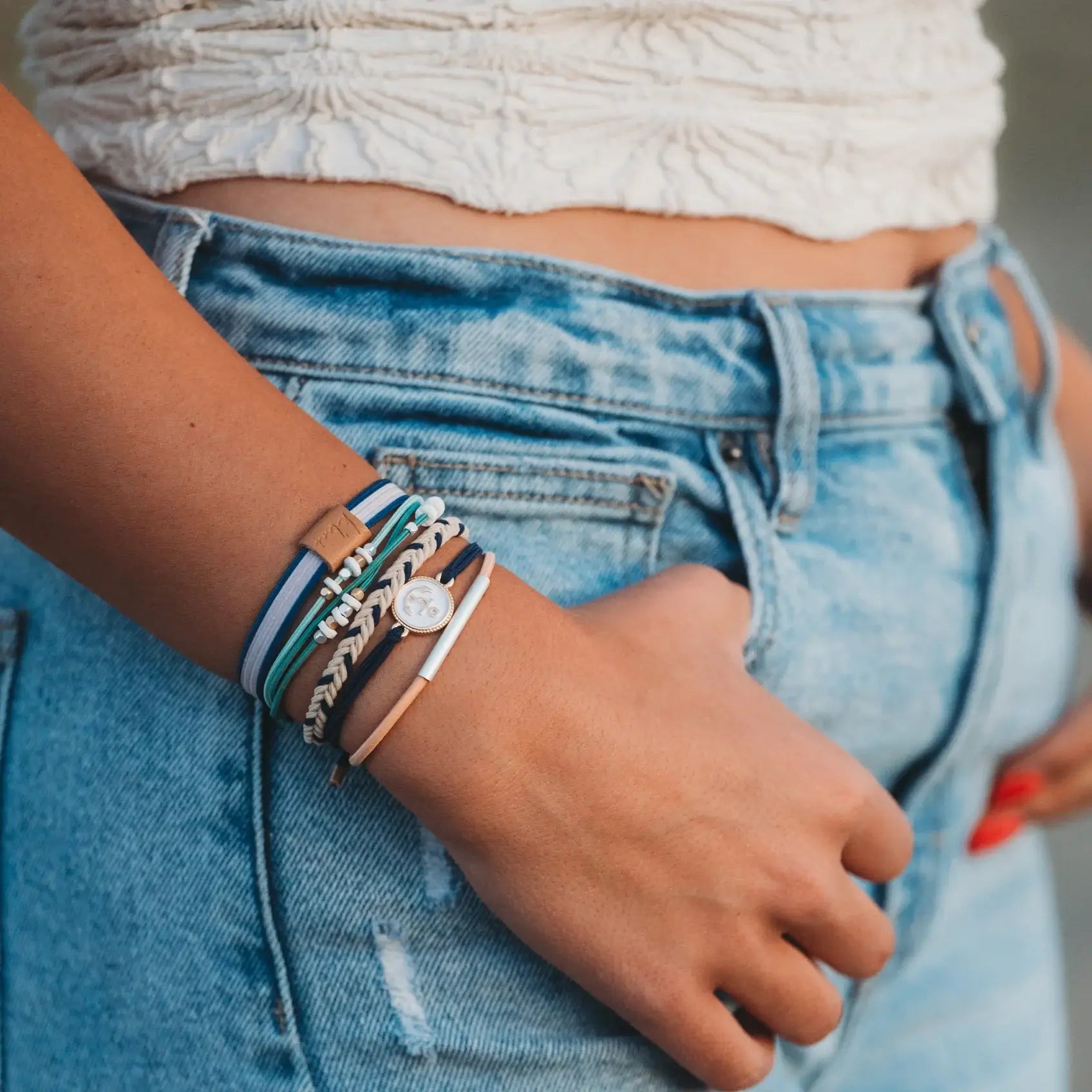 Anchor  Hair Tie Bracelets: Medium