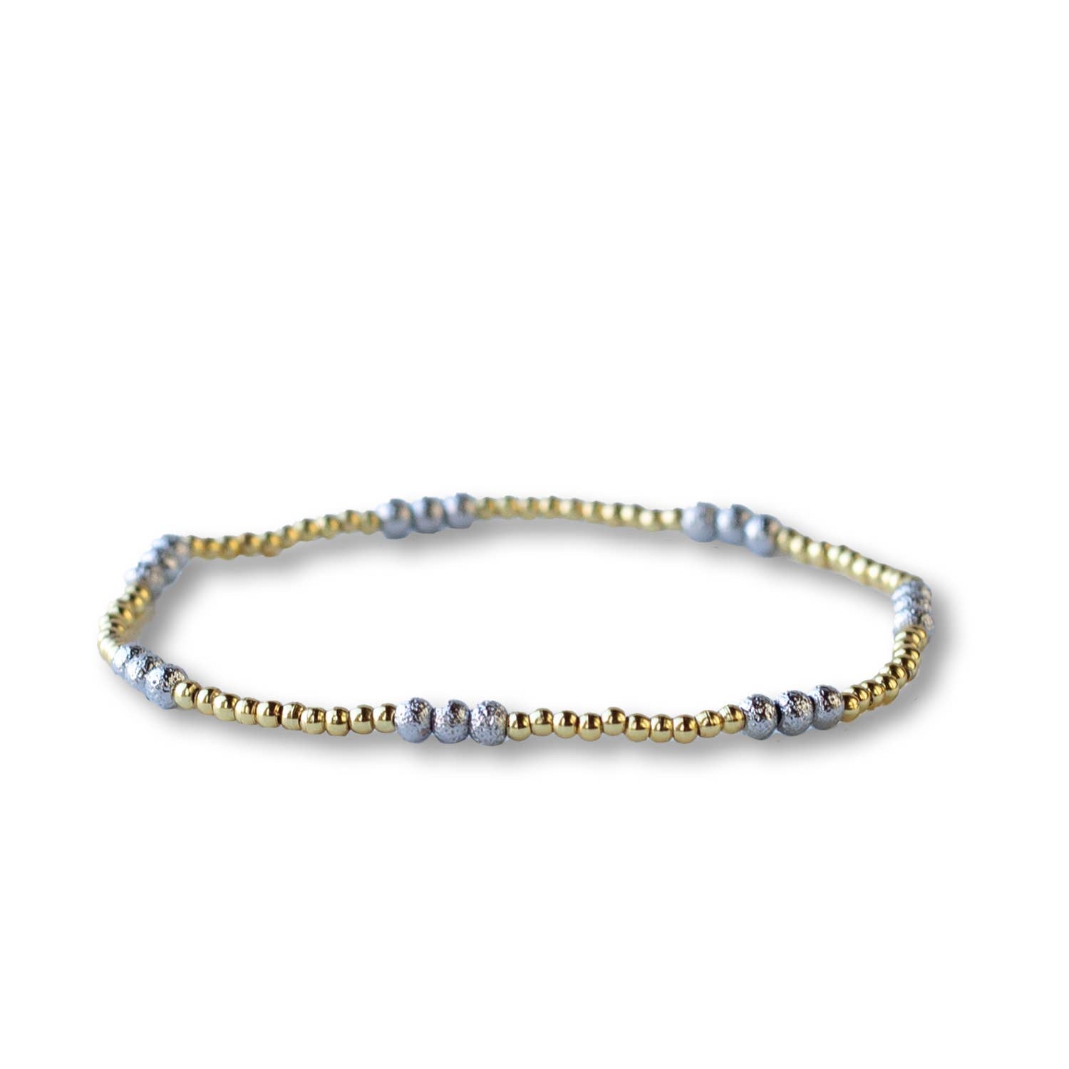 Lenny & Eva - Gold Beaded Bracelet: Duo Textured