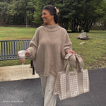 Special Edition Jelly Tote w/ Phone Pouch Latte Gingham Bow