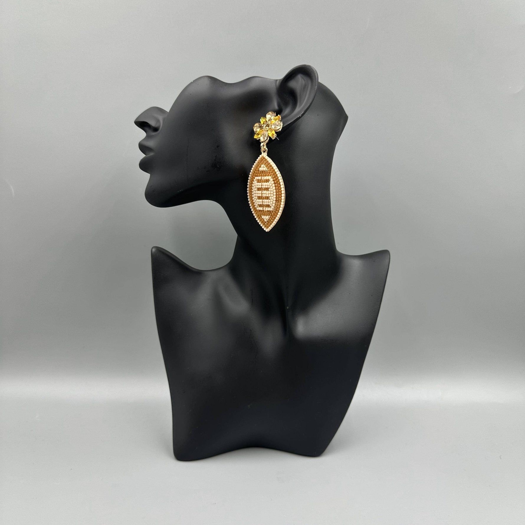 Football Rhinestones Beaded Earrings