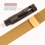 18K Gold PVD Stainless Steel Mesh Smart Watch Band: Gold