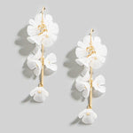 Acrylic Flower And Bars Dangle Earrings
