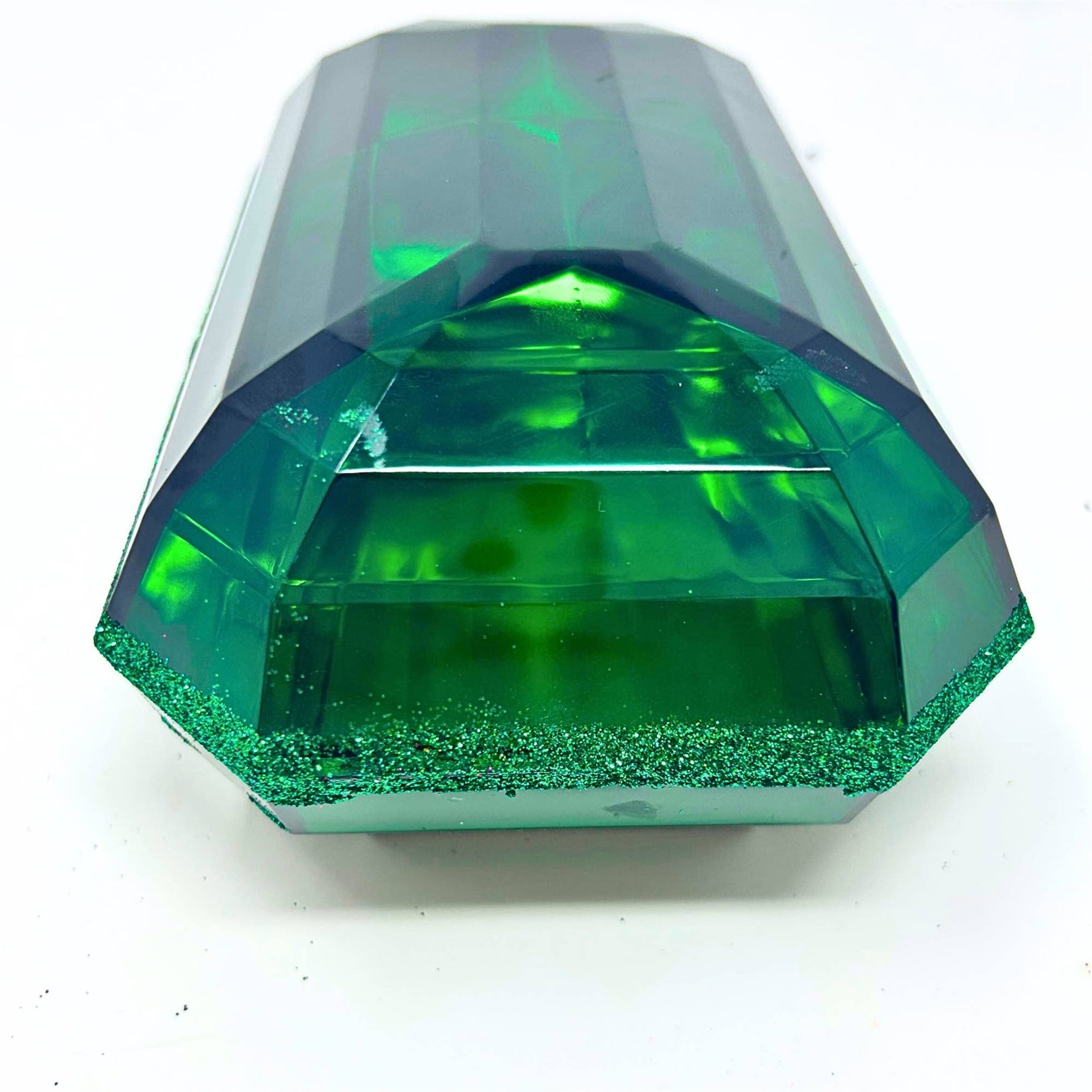 Acrylic Emerald Cut Precious Gem Ornament 9" - Emerald