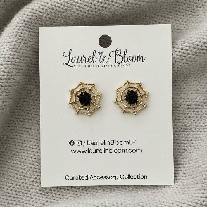 Midnight Spider Web Earrings