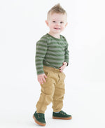 Boys Dark Khaki Jogger Pants: 12-18m