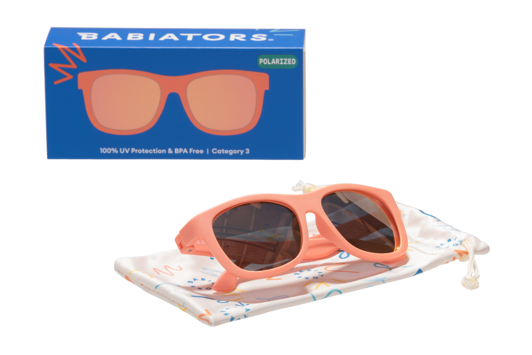 Perfect Papaya Polarized Kid Sunglasses w/ Peach Mirror Lens: Ages 6+