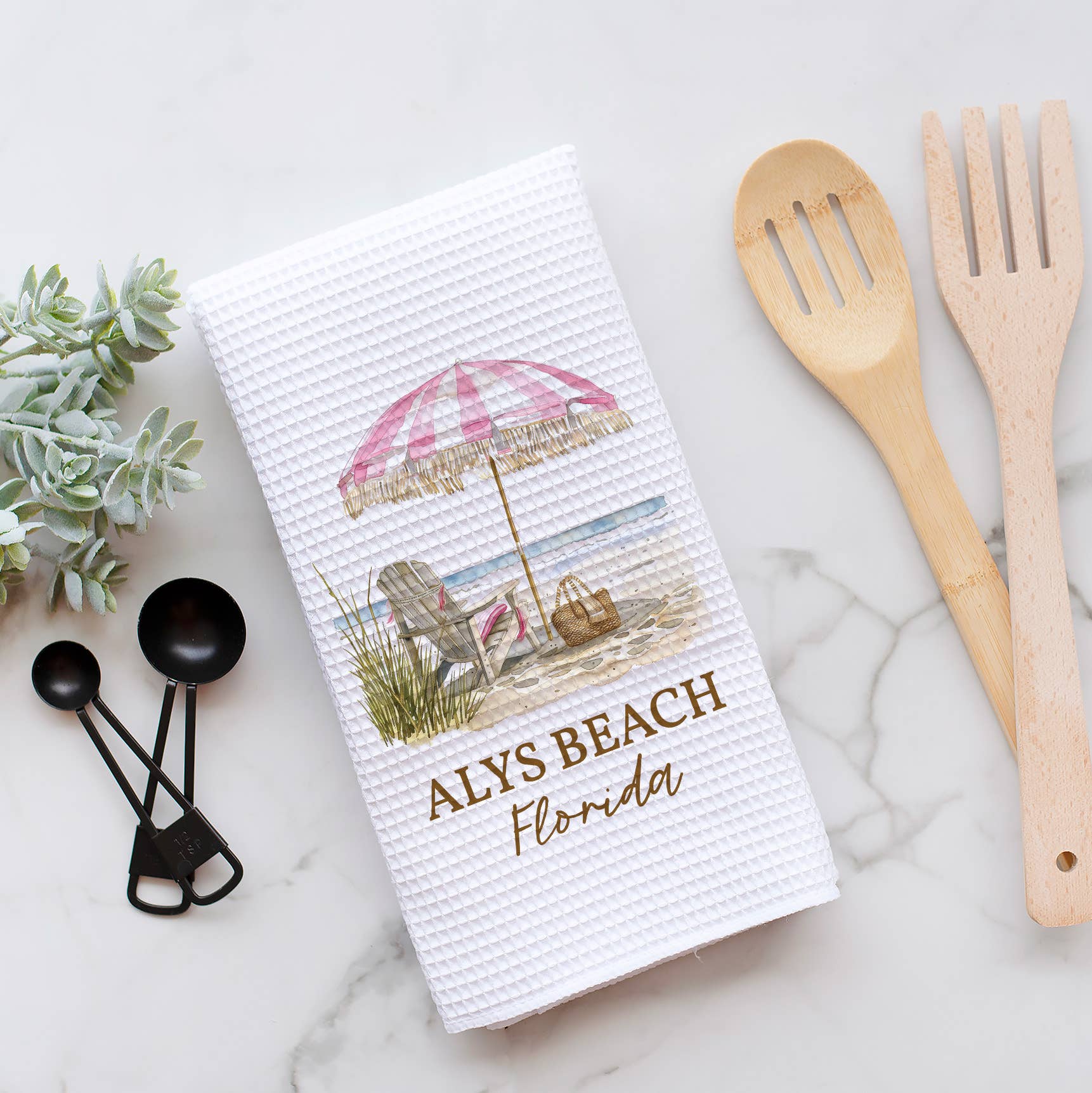 Kitchen Towel Fort Walton Beach Florida Umbrella Beach