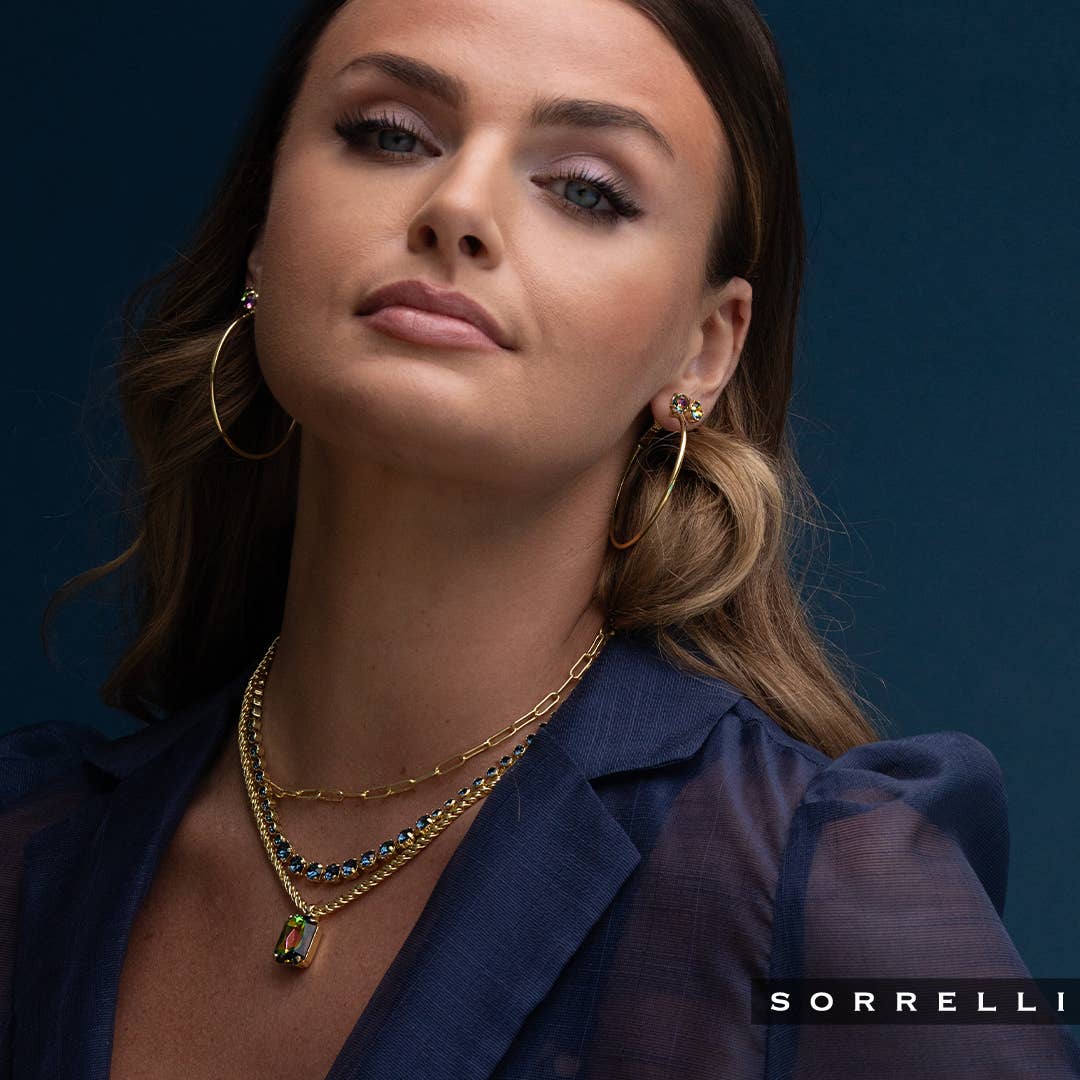 Sorrelli 10k Gold Plated Paperclip Chain Necklace, 16-20in : Clear