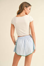 Scoop Neck Cropped Top: Red / M